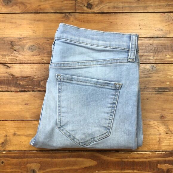 Fp Free Poeple ripped jeans skinny distressed light blue lightweight  size 26 - Picture 11 of 11